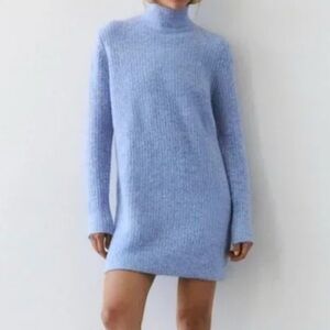 Blue Women's Sweater dress Zara